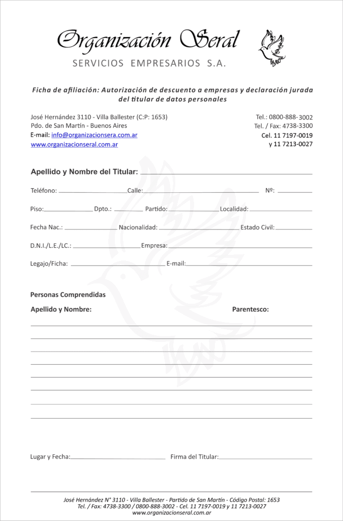 ficha de afiliación 2025